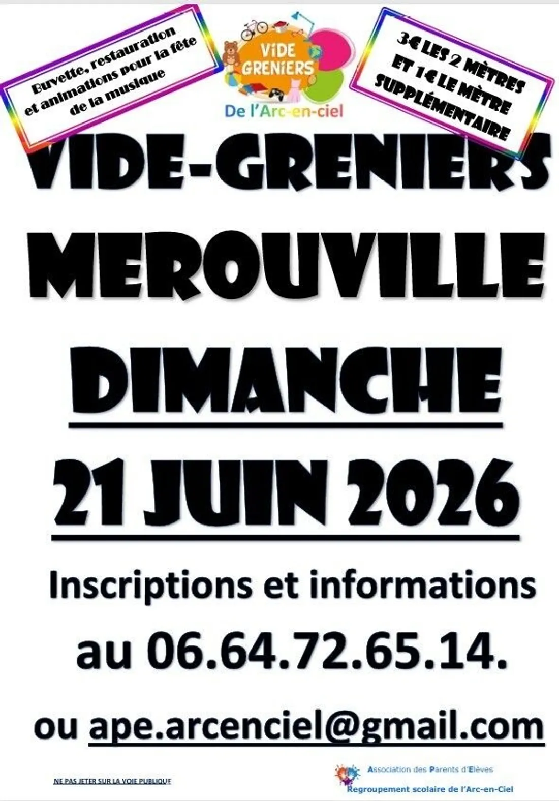 MEROUVILLE – Vide-greniers de l'APE