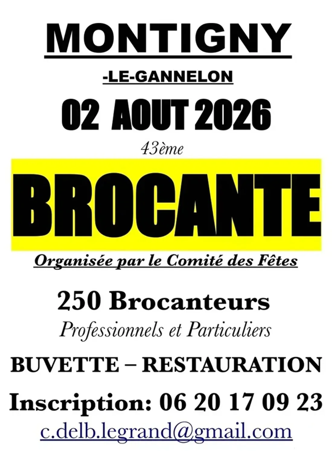 MONTIGNY-LE-GANNELON - Brocante du comité des fêtes