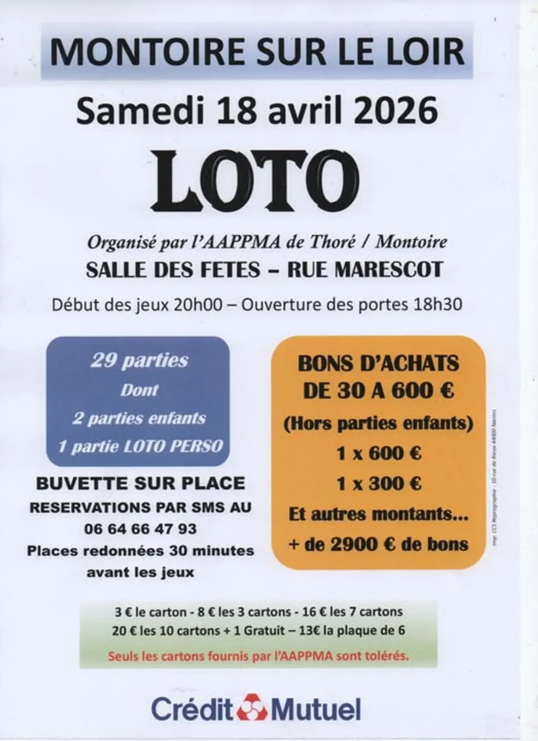 MONTOIRE-SUR-LE-LOIR (41) - Loto des pécheurs
