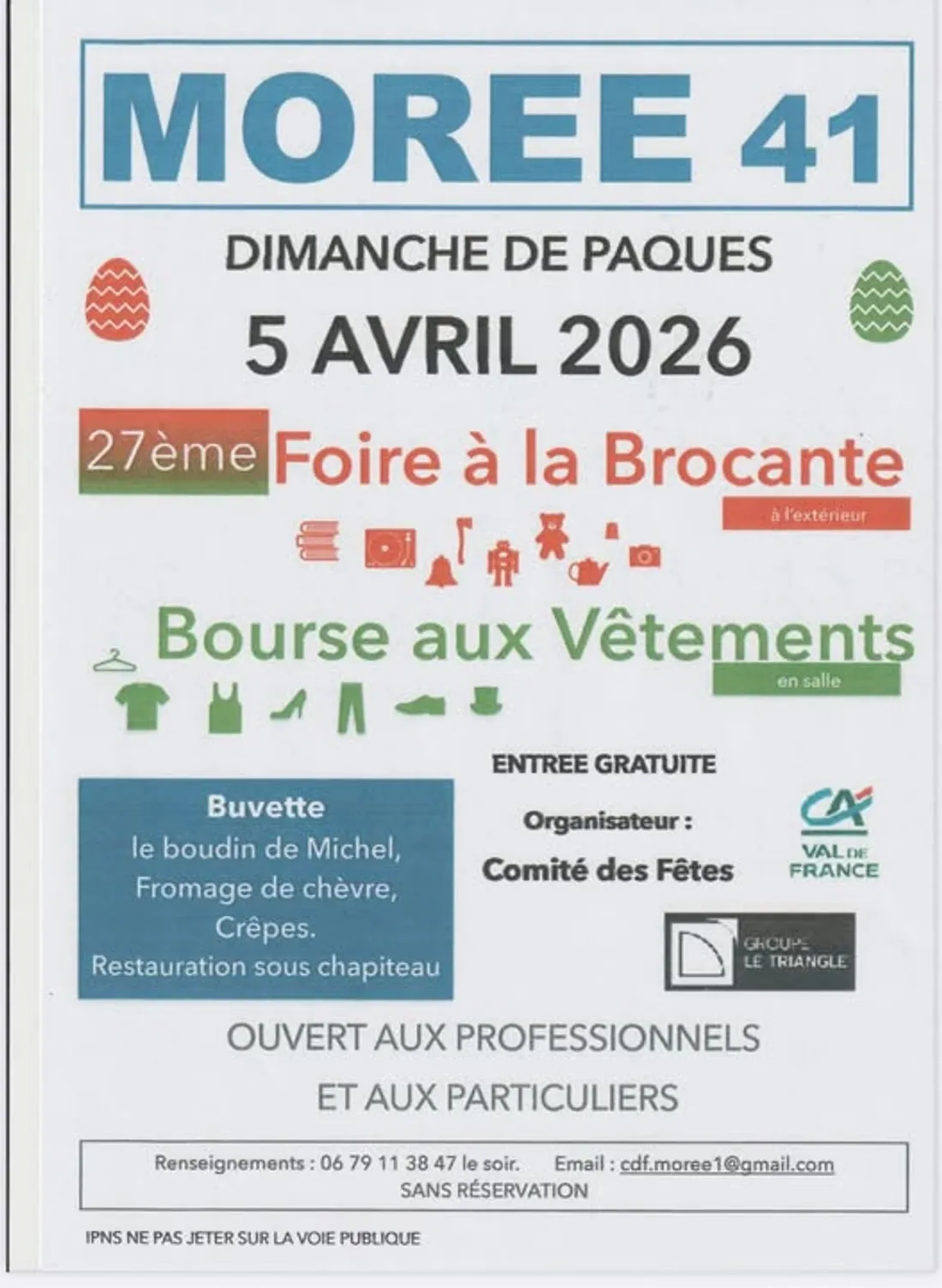 MORÉE (41) - Foire à la brocante et Bourse aux vêtements 