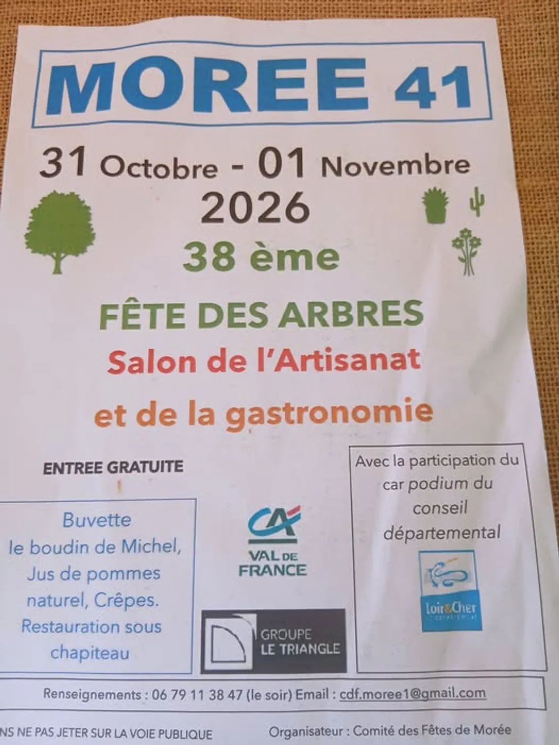 MORÉE (41) - 38e fête des arbres, salon de l'artisanat et de la gastronomie