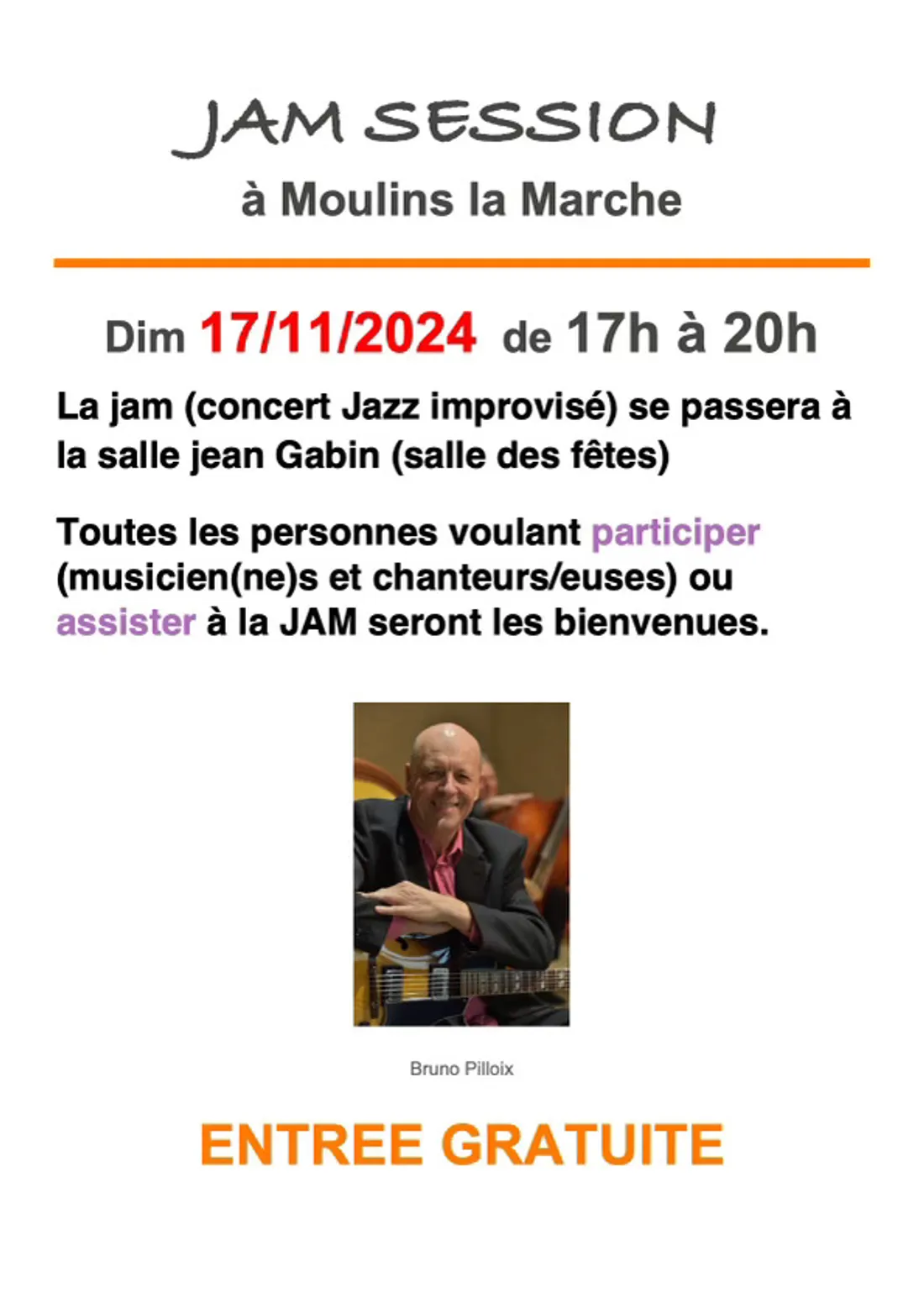 MOULINS-LA-MARCHE (61) – Jazz : Jam Session