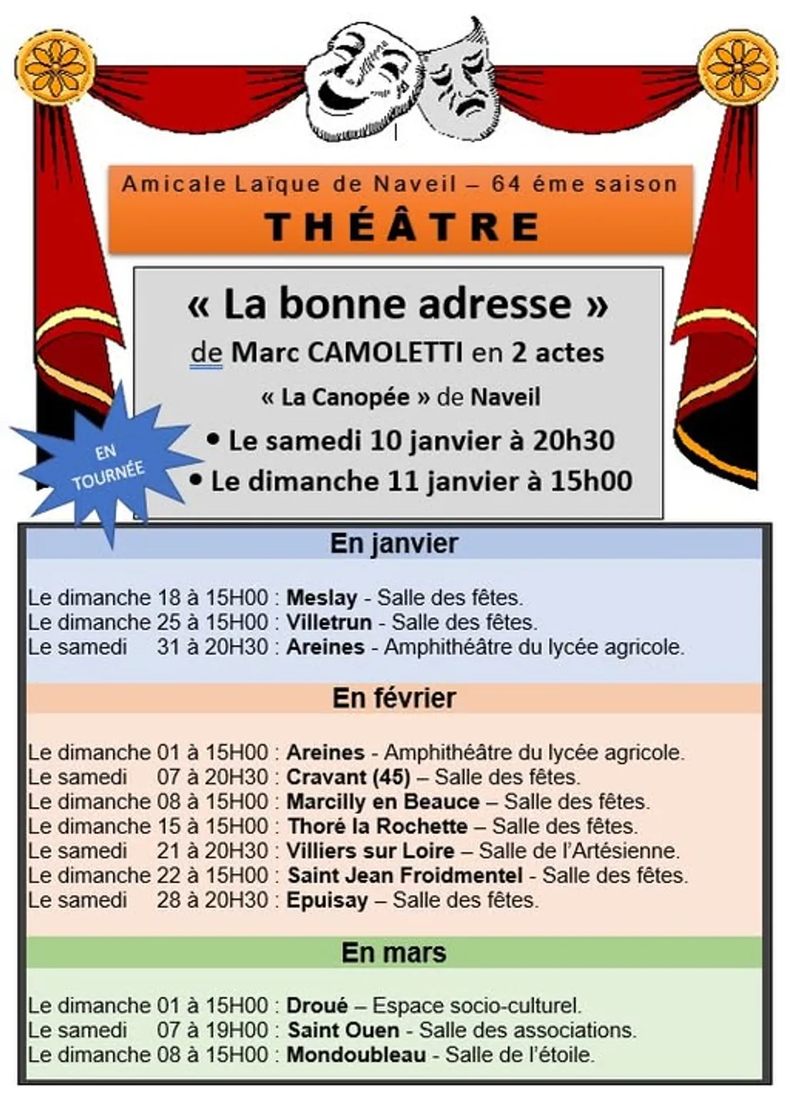 NAVEIL (41) - Théâtre : La bonne adresse
