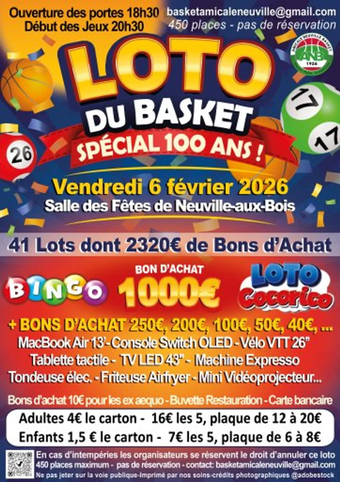 NEUVILLE-AUX-BOIS (45) - Loto du basket