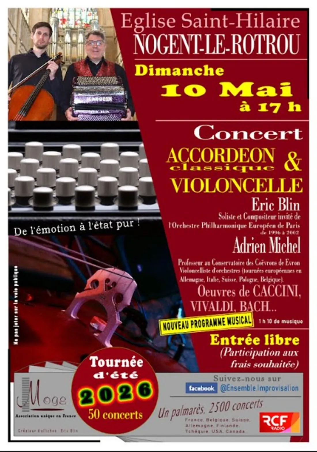 NOGENT-LE-ROTROU – Concert : Accordéon classique & violoncelle