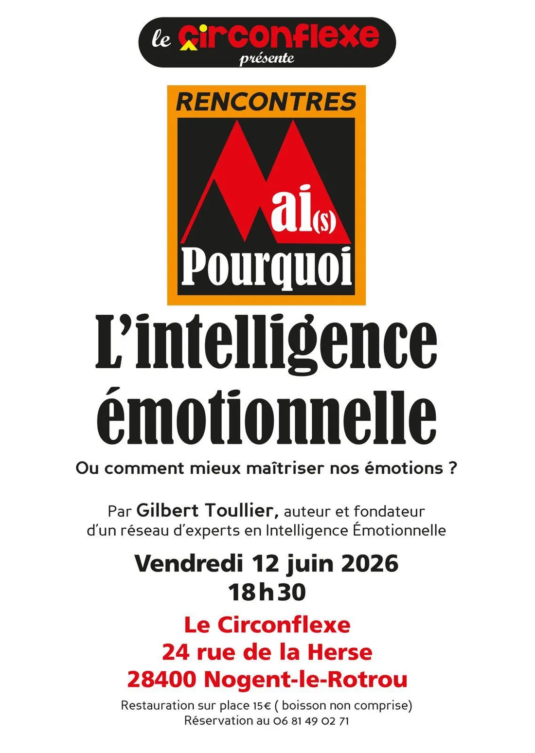 NOGENT-LE-ROTROU - Rencontres Mai(s) Pourquoi : L'intelligence émotionnelle