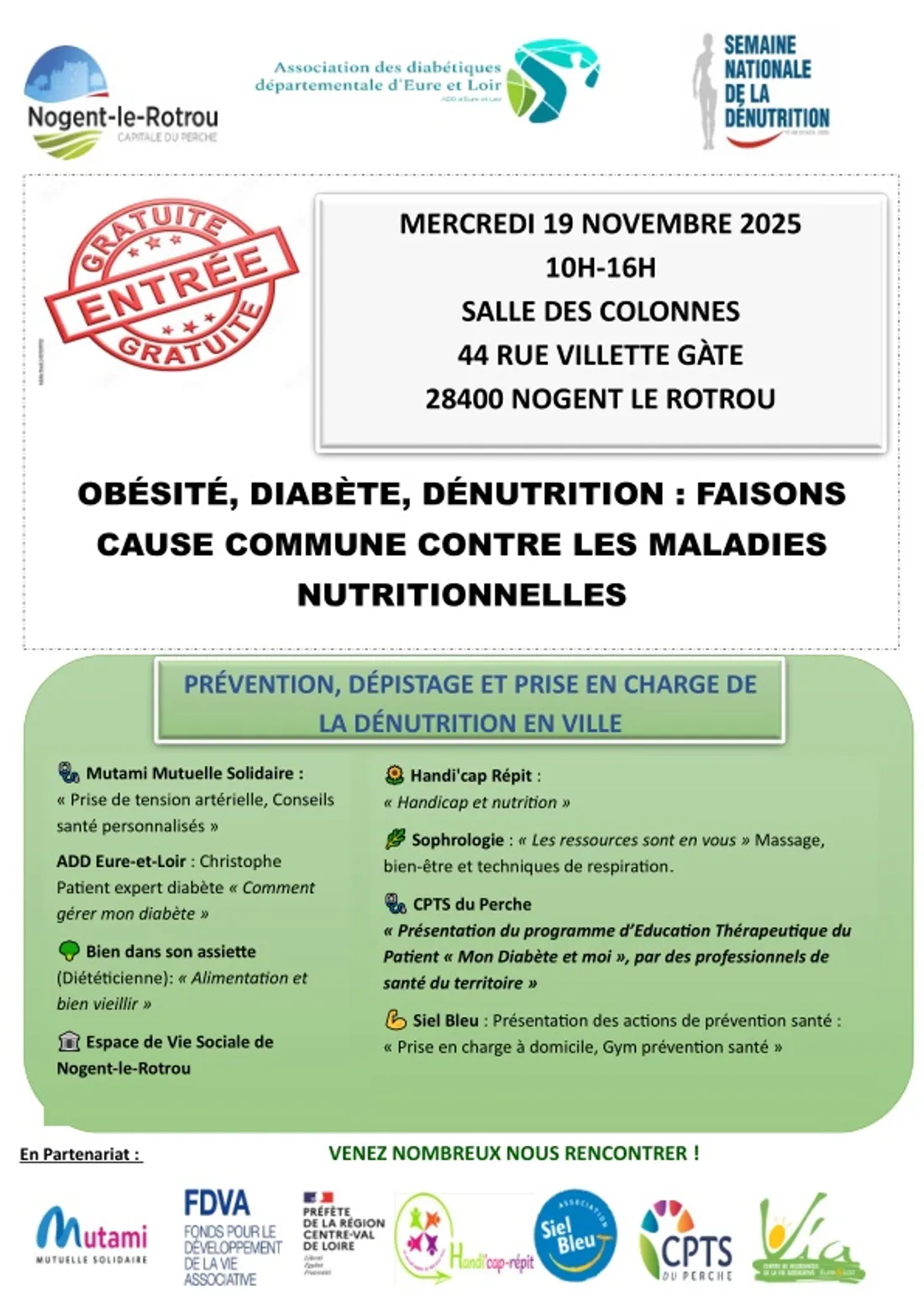 NOGENT-LE-ROTROU - Journée de prévention : dénutrition et diabète