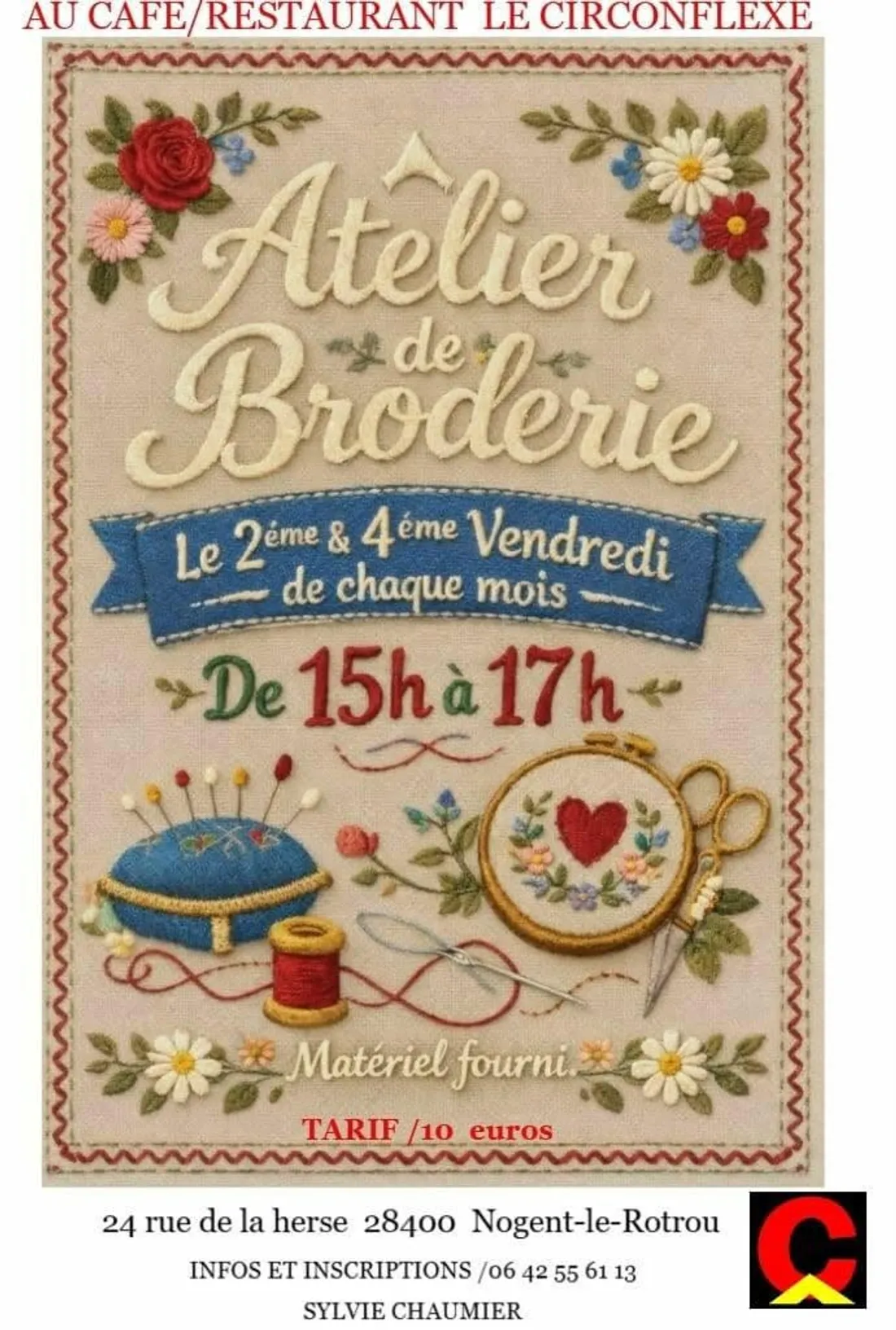 NOGENT-LE-ROTROU - Circonflexe : Atelier broderie