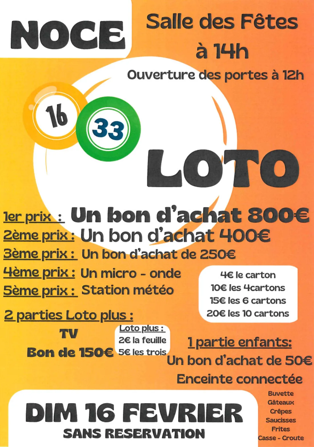 NOCÉ (61) - Loto du comité des fêtes