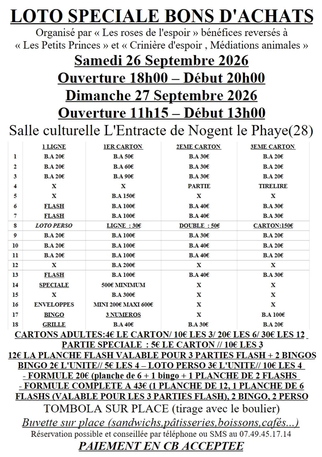NOGENT-LE-PHAYE - Loto des Roses de l'Espoir