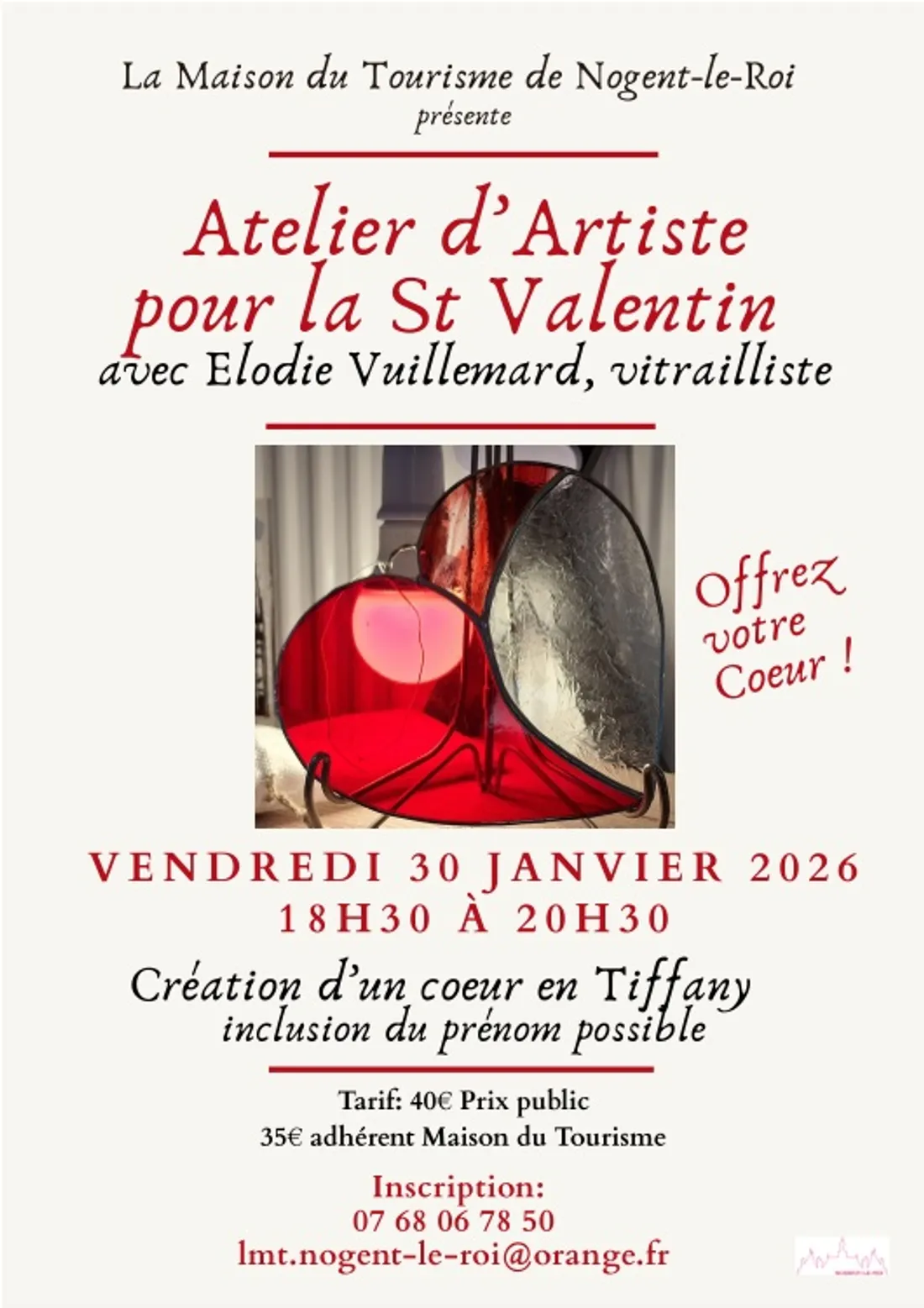 NOGENT-LE-ROI - Atelier : Création d'un cœur en Tiffany