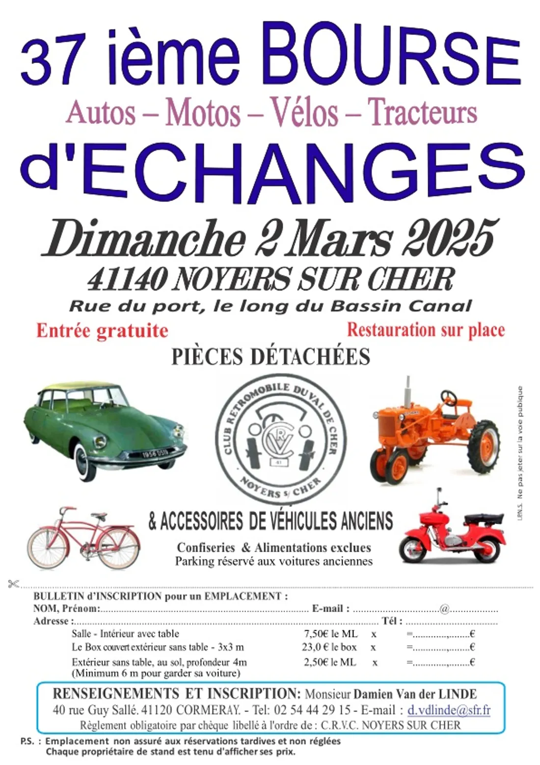 NOYERS-SUR-CHER (41) - Bourse d'échange auto, moto, vélo