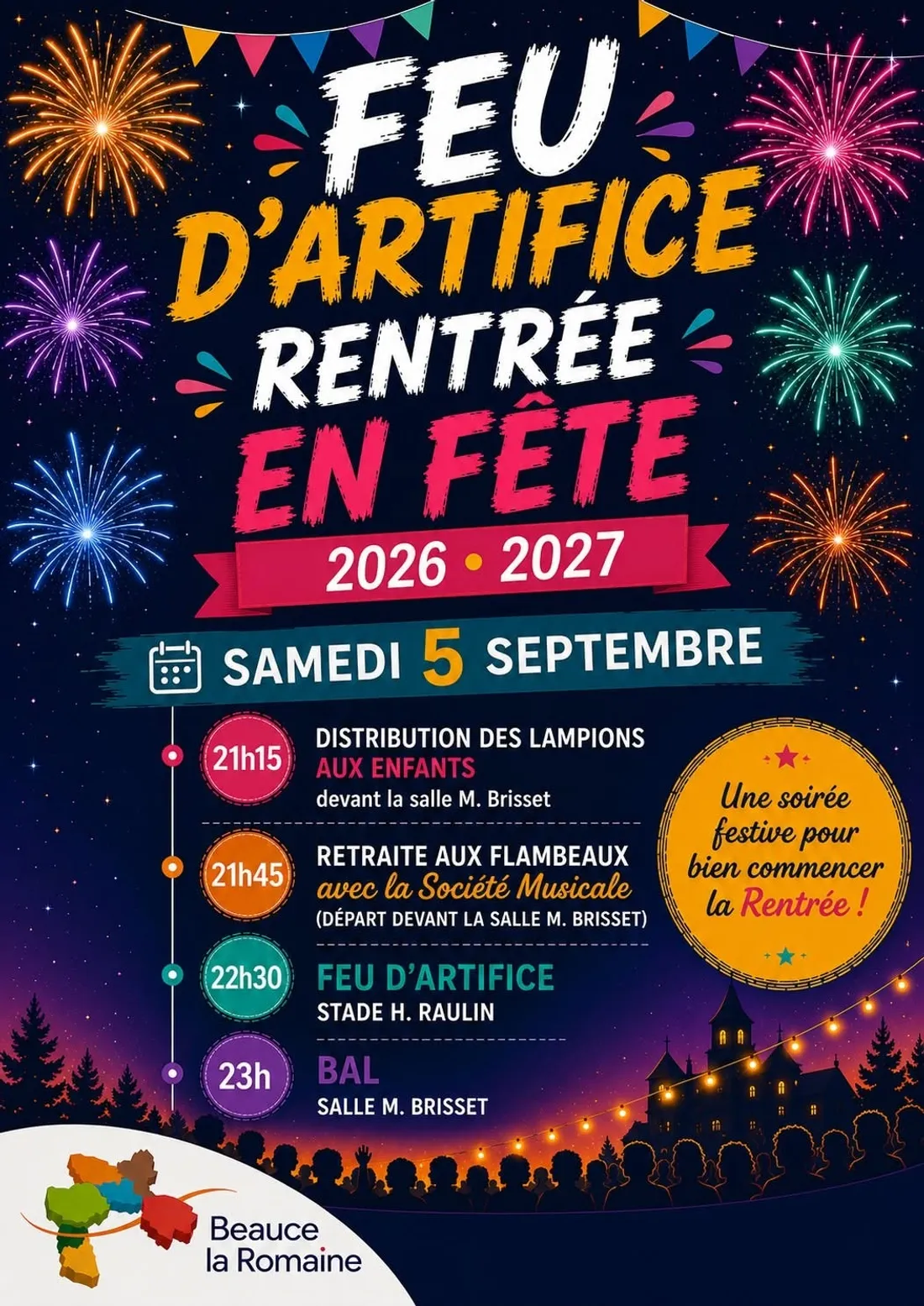 OUZOUER-LE-MARCHÉ (41) - Feu d'artifice, Rentrée en fête