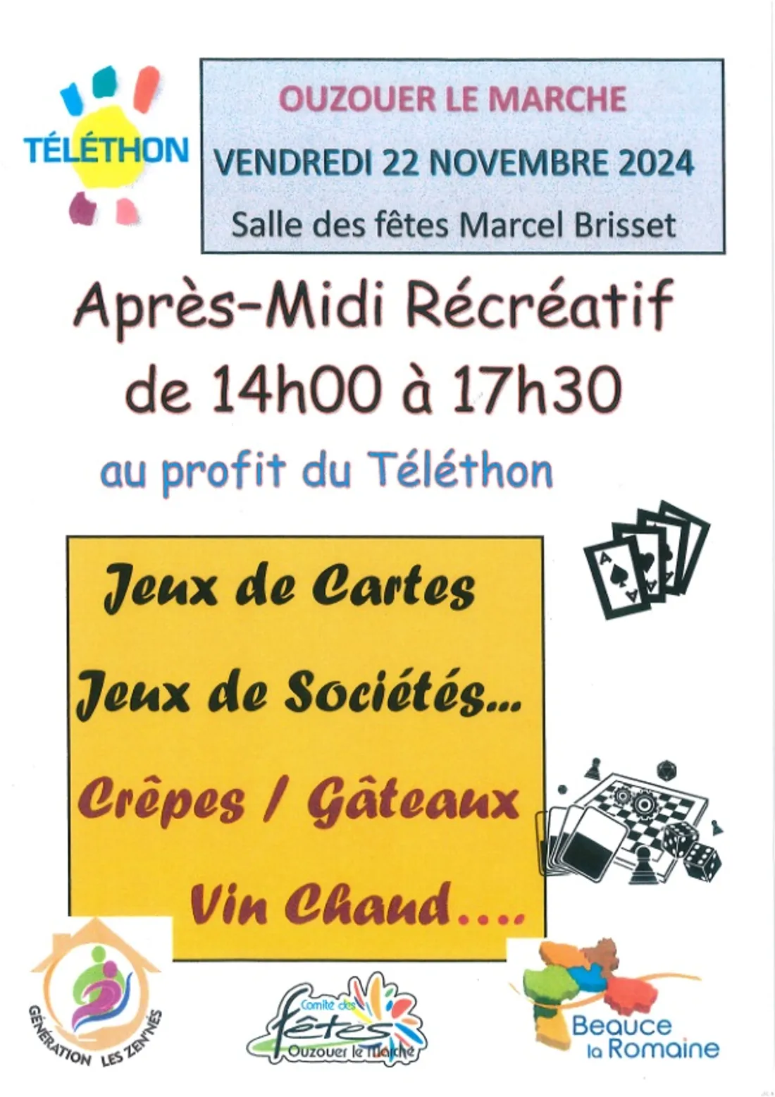 OUZOUER-LE-MARCHÉ (41) - Après-midi récréatif au profit du Téléthon