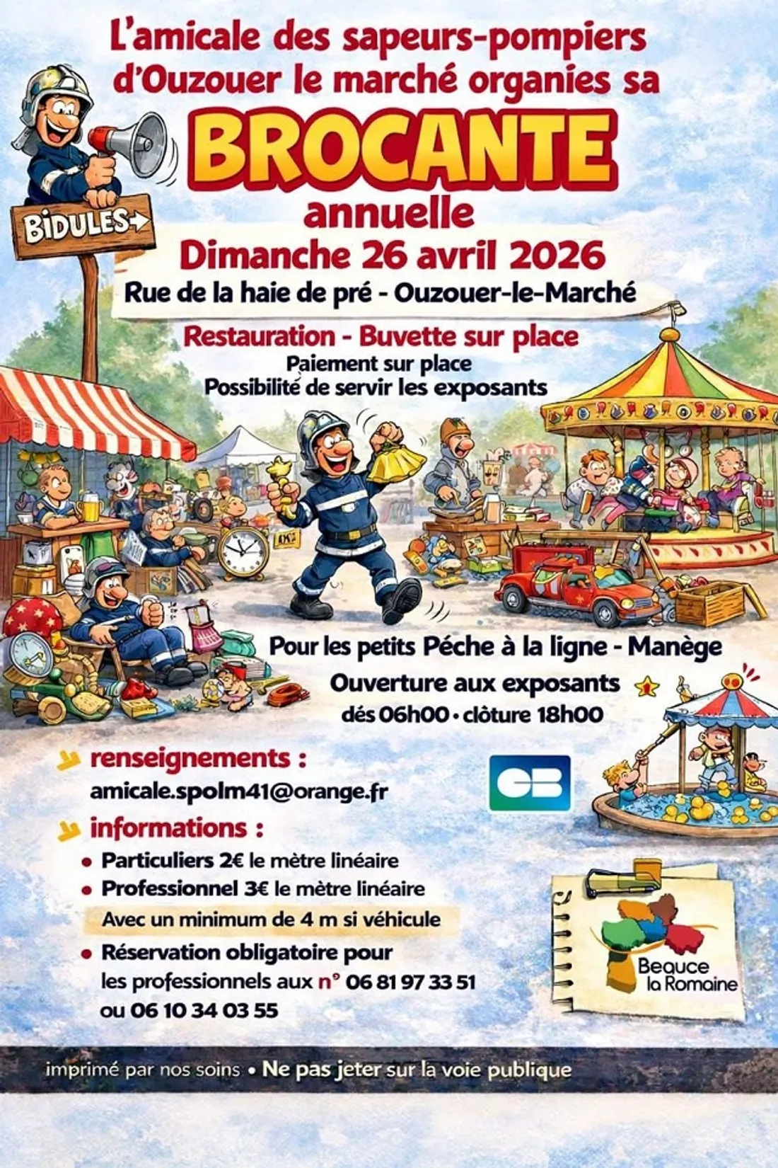 OUZOUER-LE-MARCHÉ (41) - Brocante de l'amicale des sapeurs-pompiers