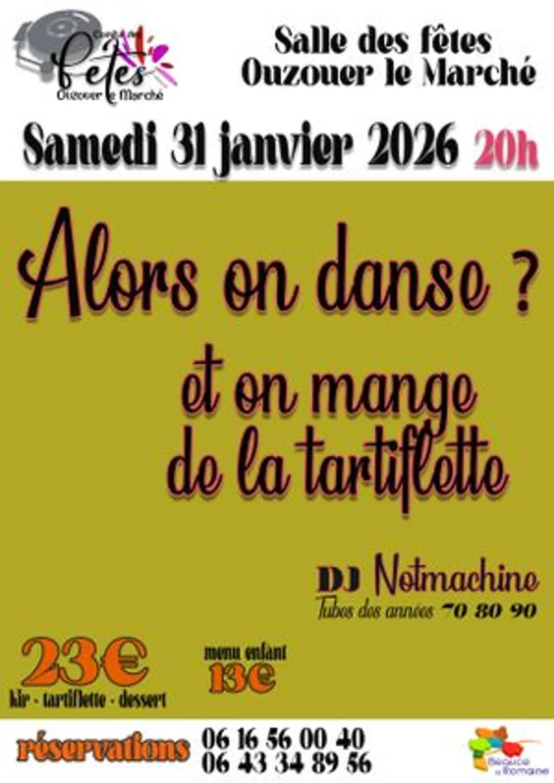 OUZOUER-LE-MARCHÉ (41) - Tartiflette dansante du comité des fêtes