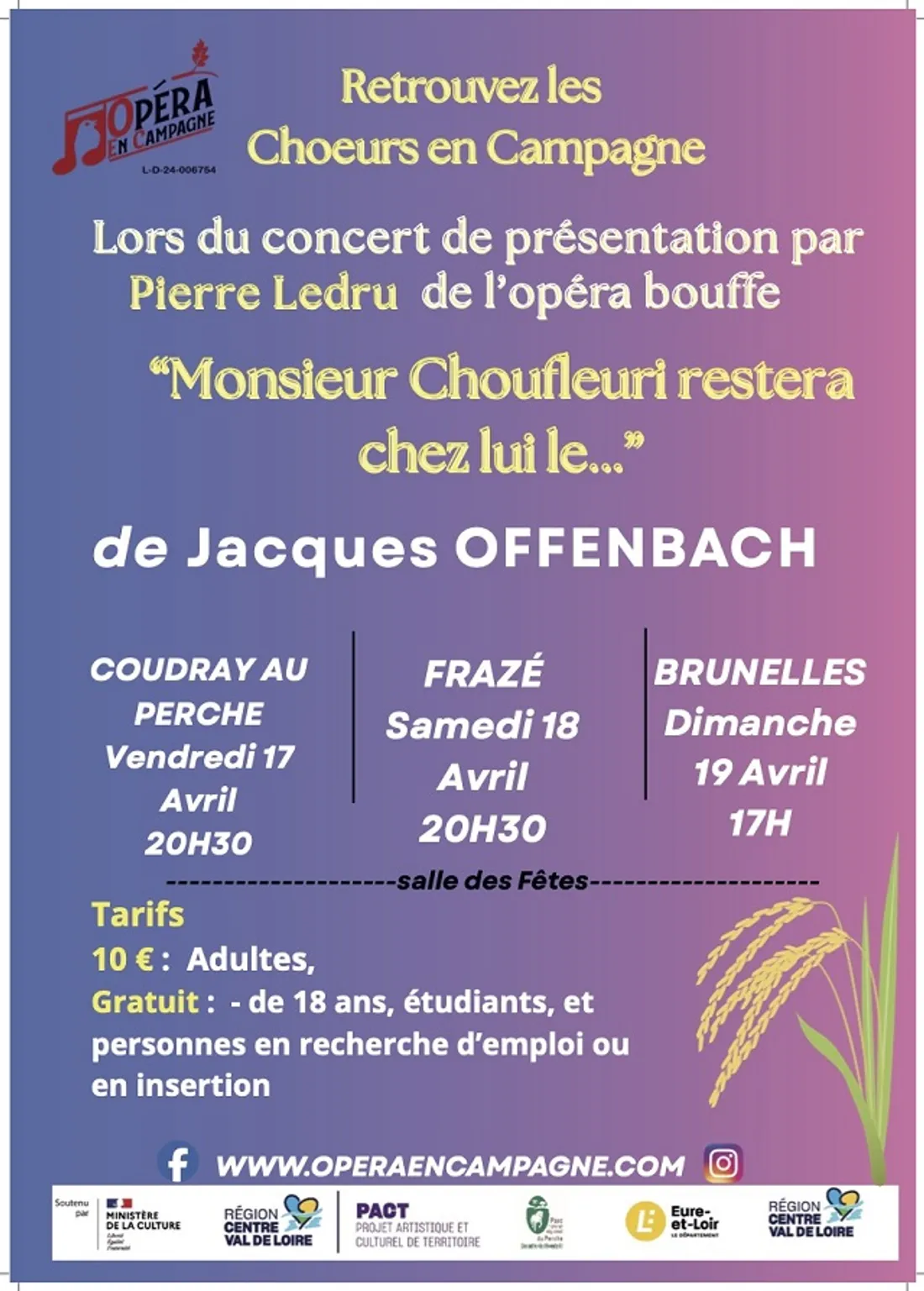 Chœurs en campagne avril 2026