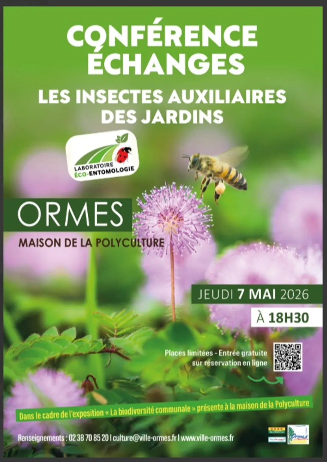 ORMES (45) - Conférence : Les insectes auxiliaires des jardins