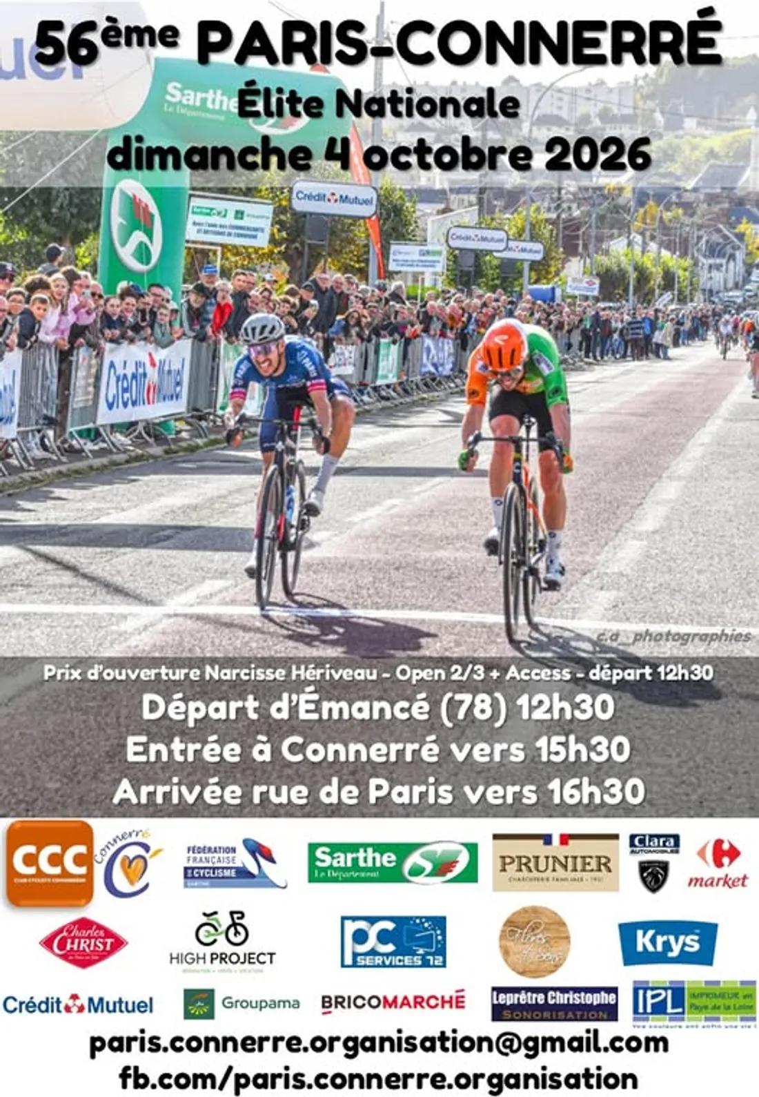 ÉMANCÉ (78) - CONNERRÉ (72) - Cyclisme : Paris - Connerré (les horaires)