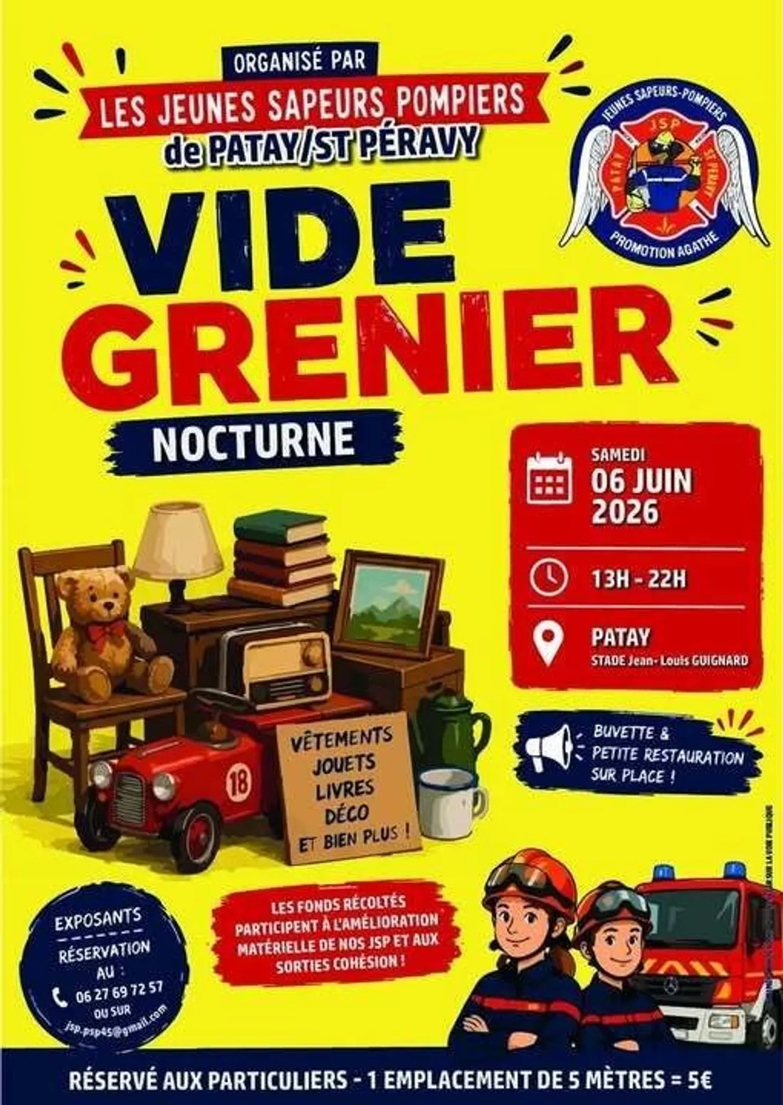 PATAY (45) - Vide-greniers nocturne des jeunes sapeurs-pompiers
