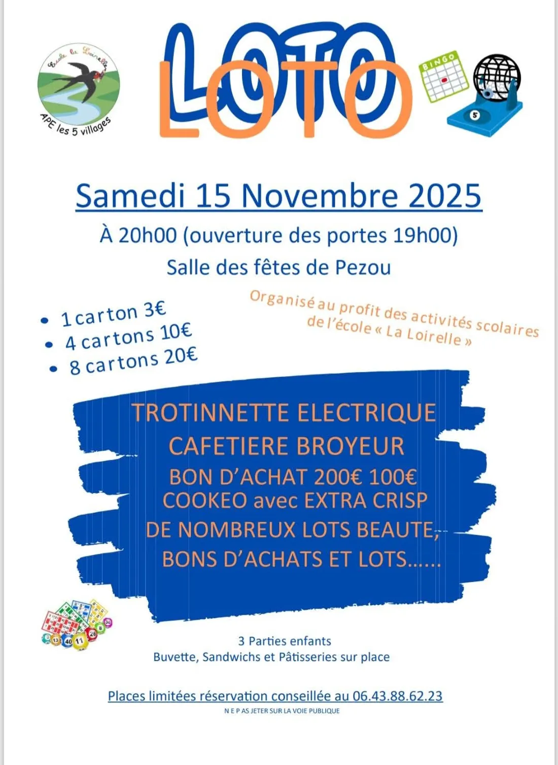 PEZOU (41) - Loto de l'APE Les 5 villages