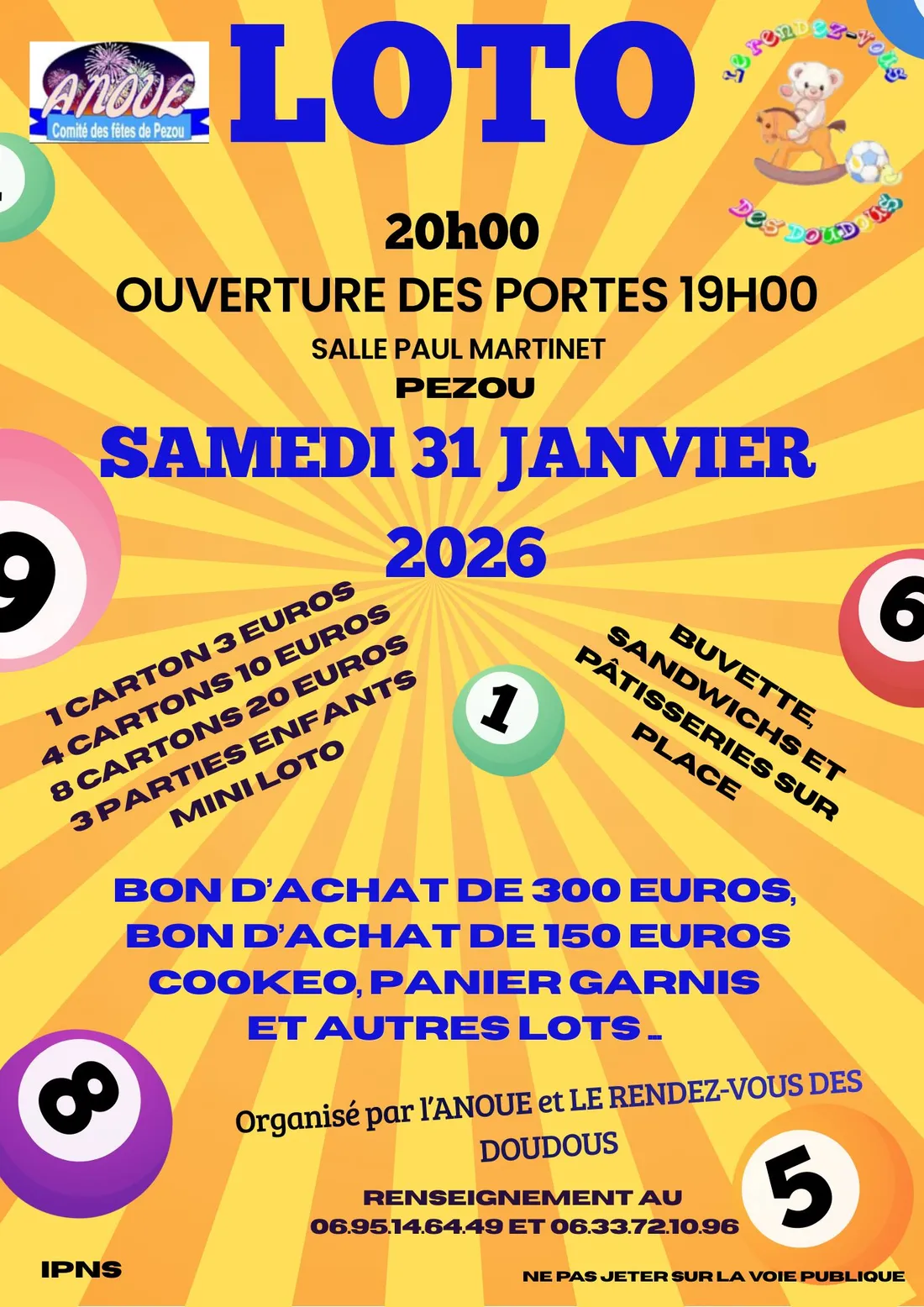 PEZOU (41) - Loto du comité des fêtes et du Rendez-vous des Doudous