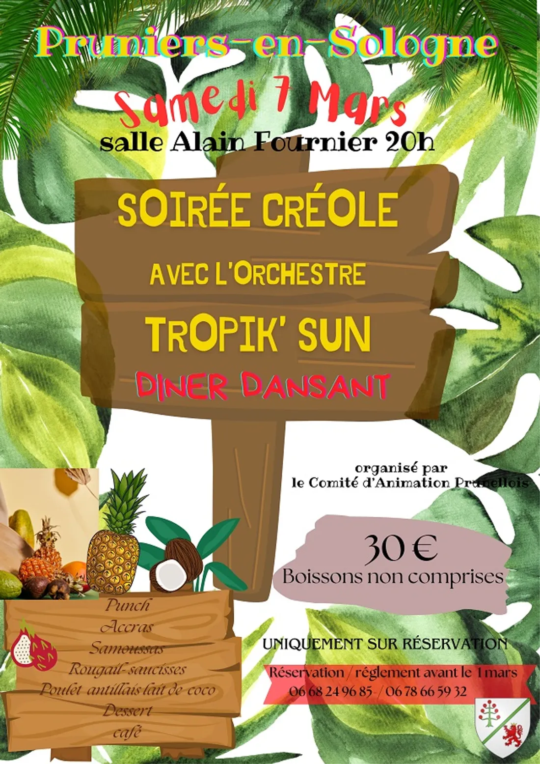 PRUNIERS-EN-SOLOGNE (41) - Soirée Antillaise organisée par le Comité d'Animation Prunellois