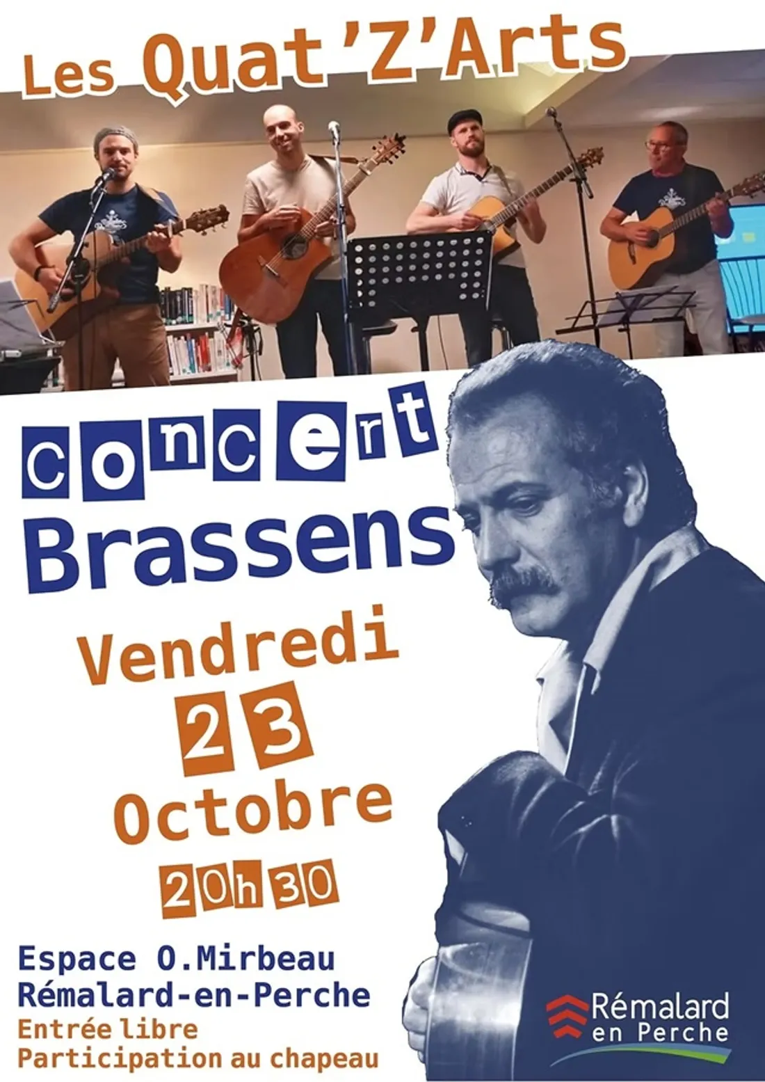 RÉMALARD (61) - Concert Brassens par les Quat'Z'Arts