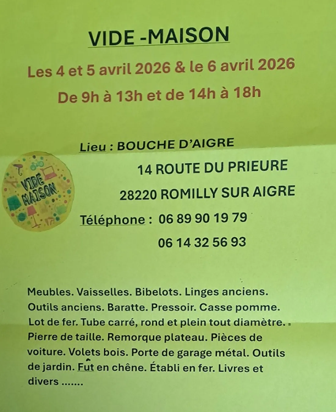 ROMILLY-SUR-AIGRE - Vide maison à Bouche-d'Aigre