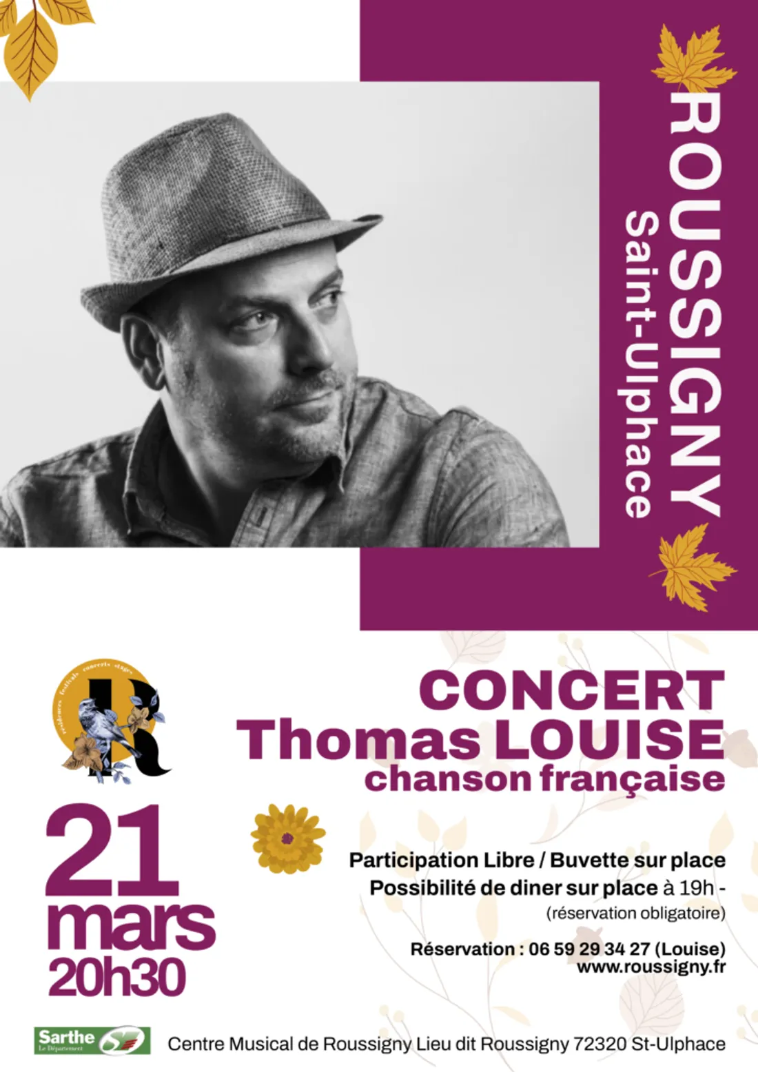 SAINT-ULPHACE (72) - Concert : Thomas Louise
