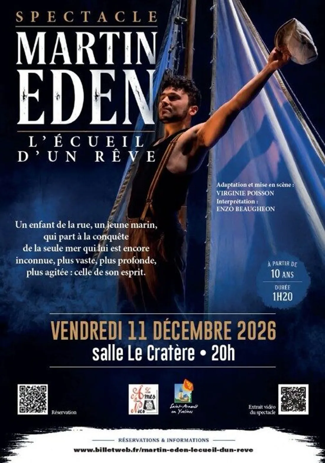 SAINT-ARNOULT-EN-YVELINES (78) - Spectacle : Martin Eden, l'écueil d'un rêve