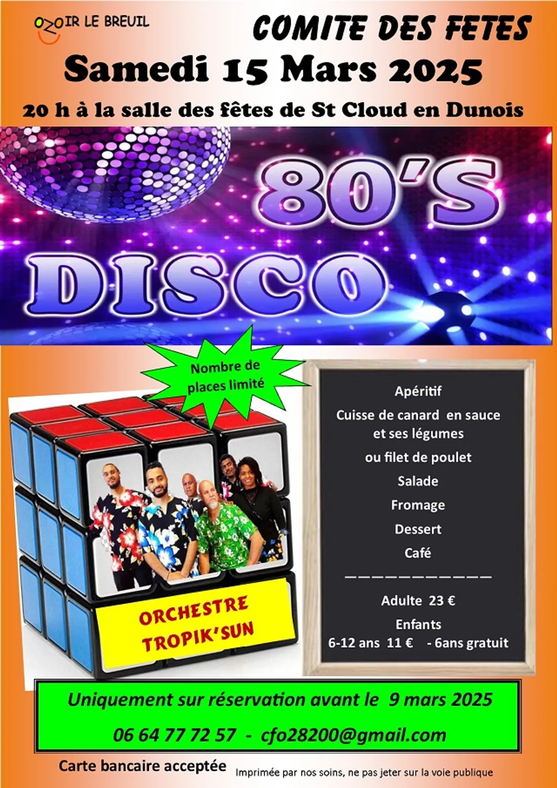 SAINT-CLOUD-EN-DUNOIS - Soirée années 80 du comité des fêtes d'Ozoir-le-Breuil
