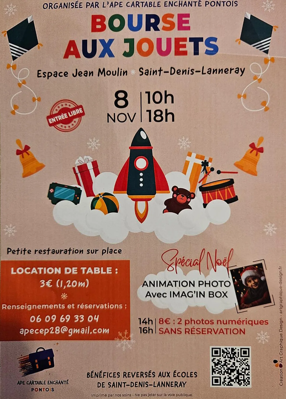 SAINT-DENIS-LES-PONTS - Bourse aux jouets du Cartable Enchanté Pontois