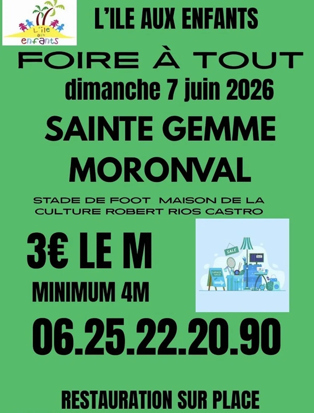 SAINTE-GEMME-MORONVAL - Foire à tout de l’Île aux enfants