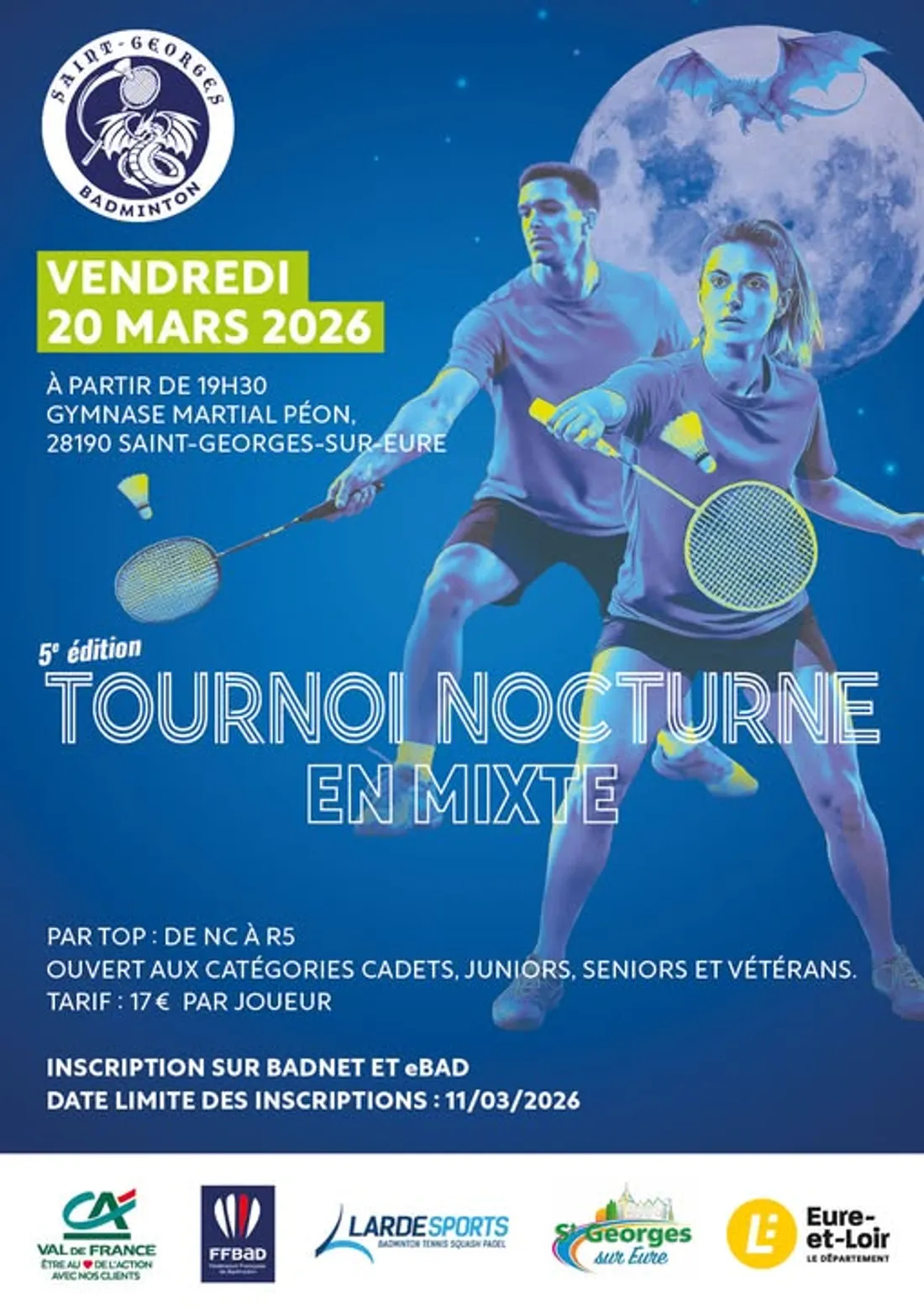 SAINT-GEORGES-SUR-EURE - Tournoi nocturne badminton