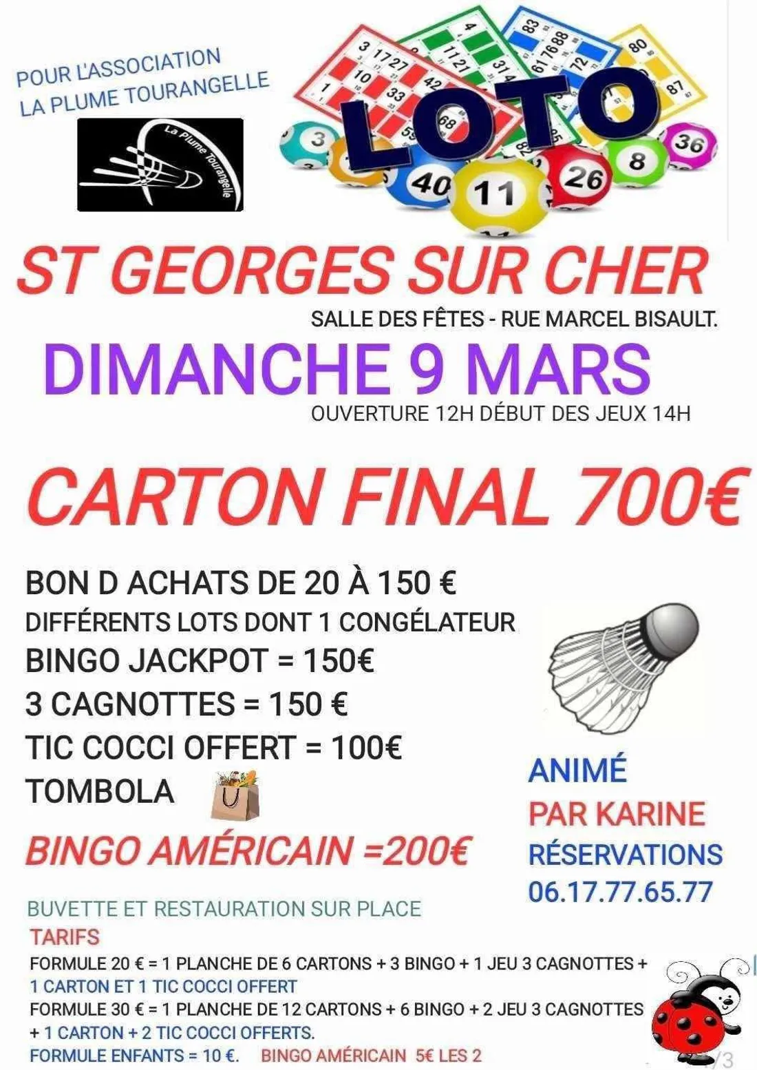 SAINT-GEORGES-SUR-CHER (41) - Loto de la Plume tourangelle