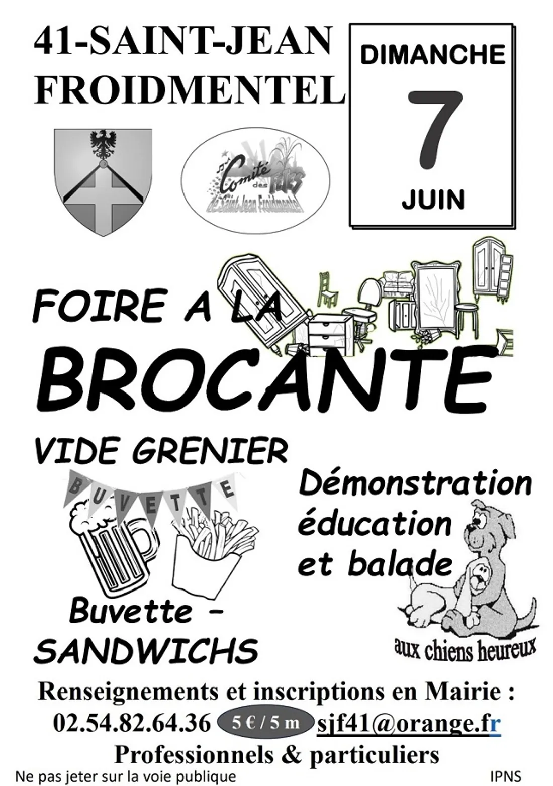 SAINT-JEAN-FROIDMENTEL (41) - Foire à la brocante du comité des fêtes