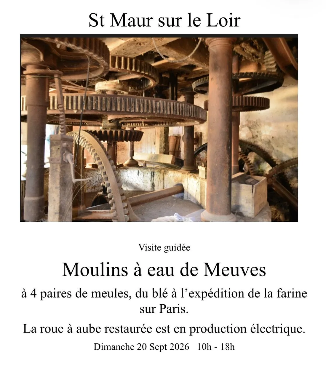SAINT-MAUR-SUR-LE-LOIR - Visite guidée : Moulins à eau de Meuves
