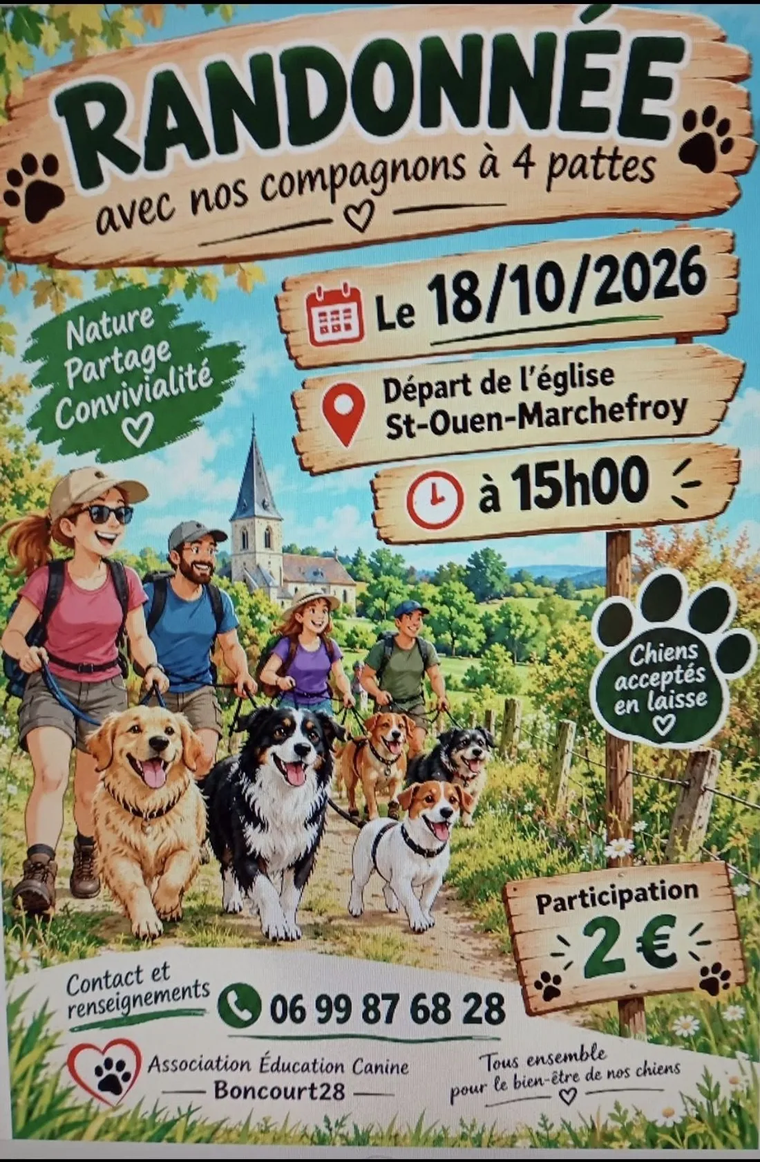 SAINT-OUEN-MARCHEFROY - Randonnée avec nos compagnons à 4 pattes