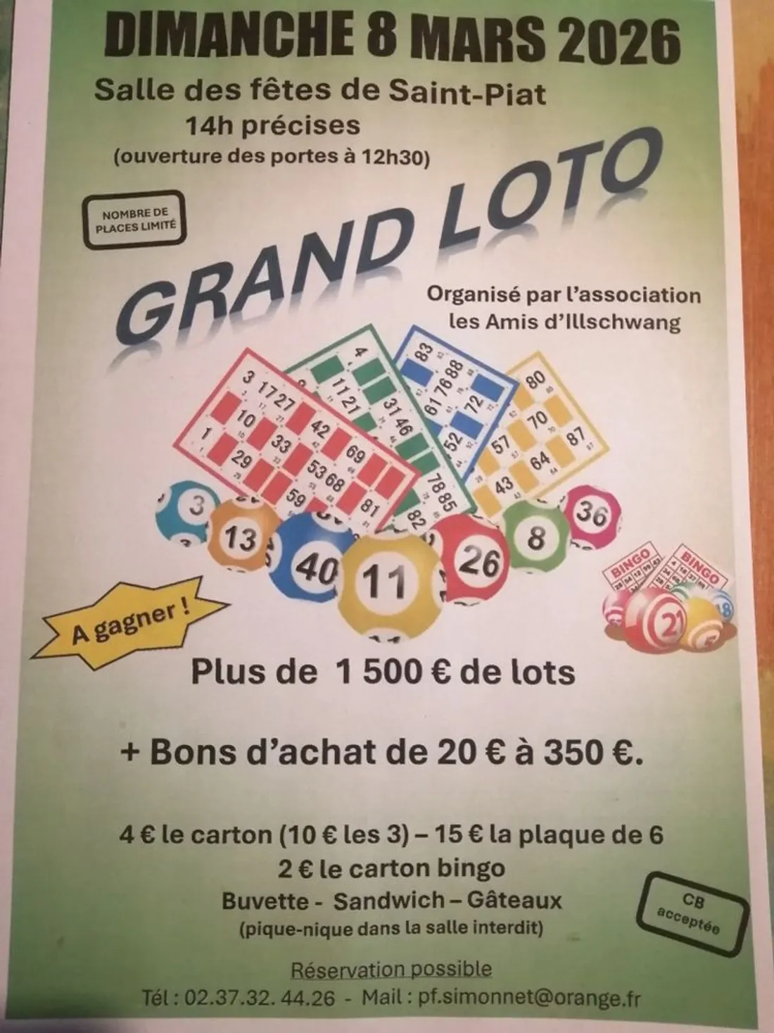 SAINT-PIAT - Loto des Amis d'Illschwang