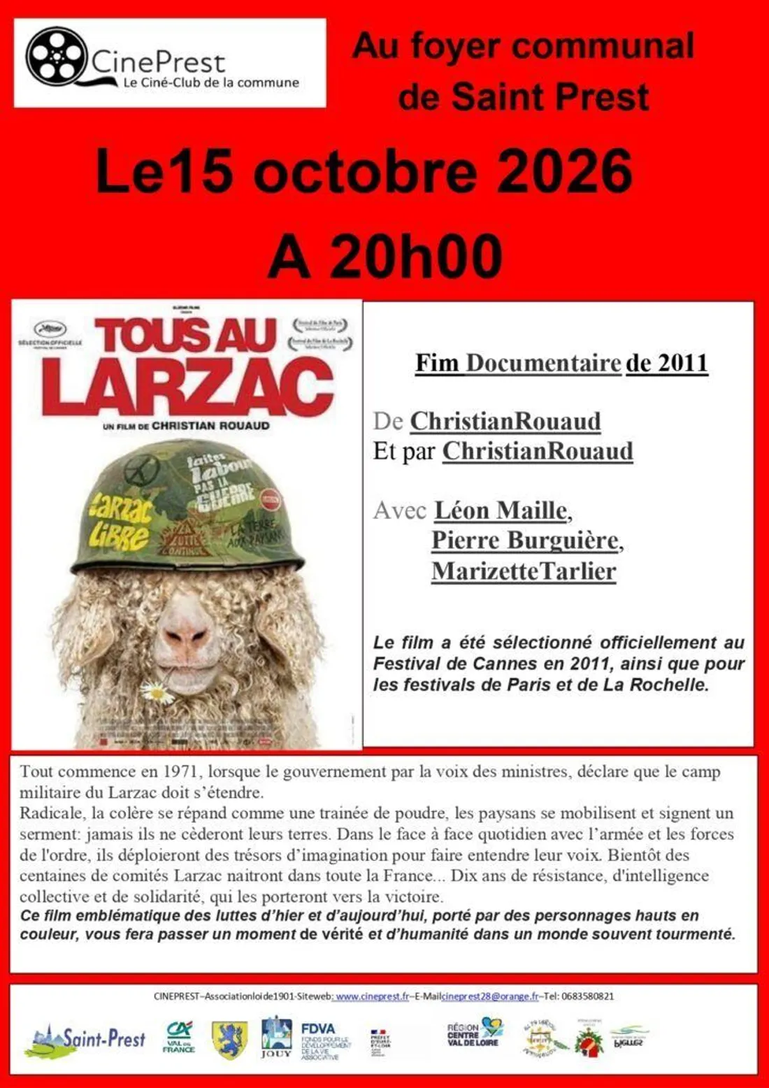 SAINT-PREST - CinéPrest : Tous au Larzac