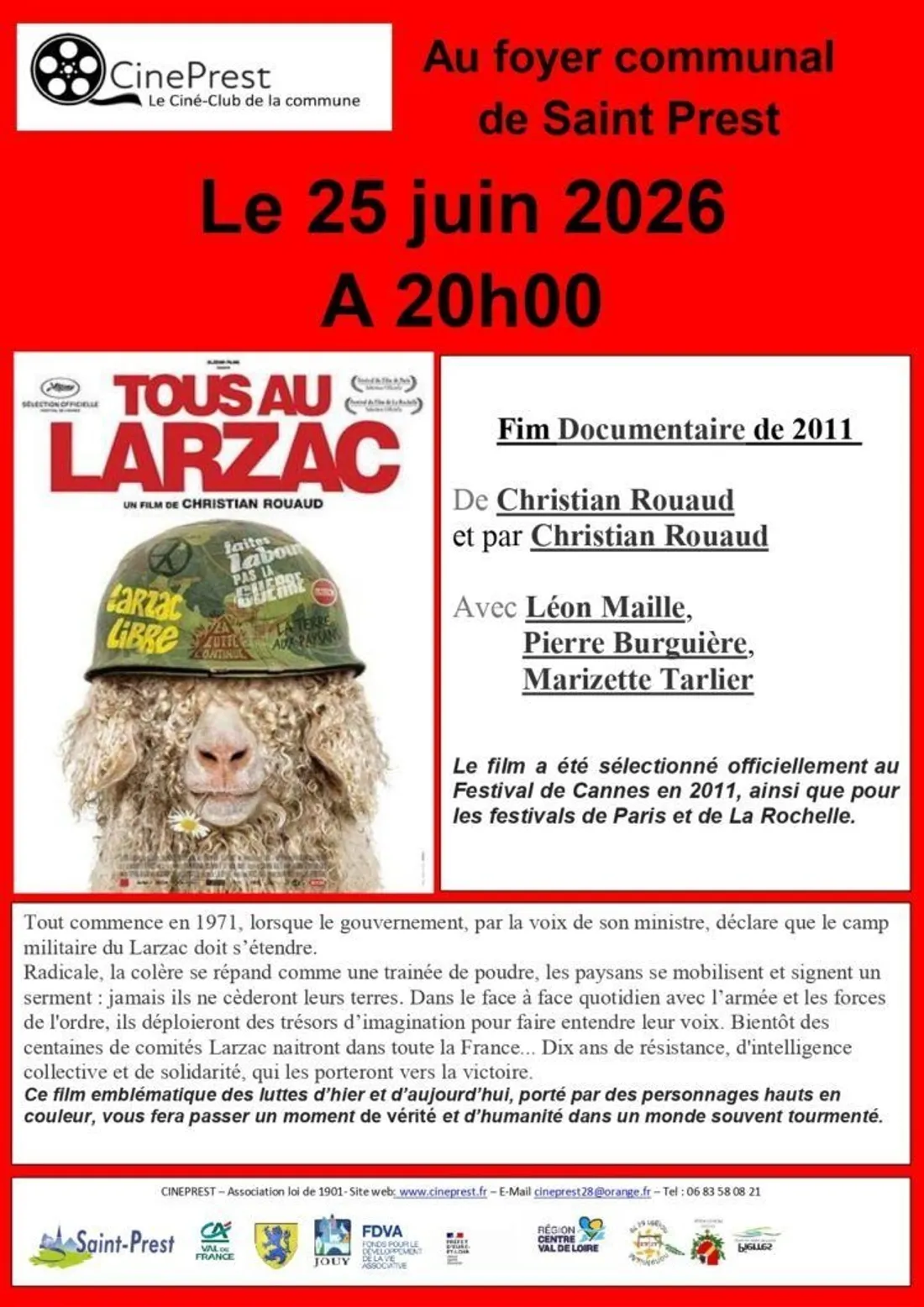 SAINT-PREST - CinéPrest : Tous au Larzac
