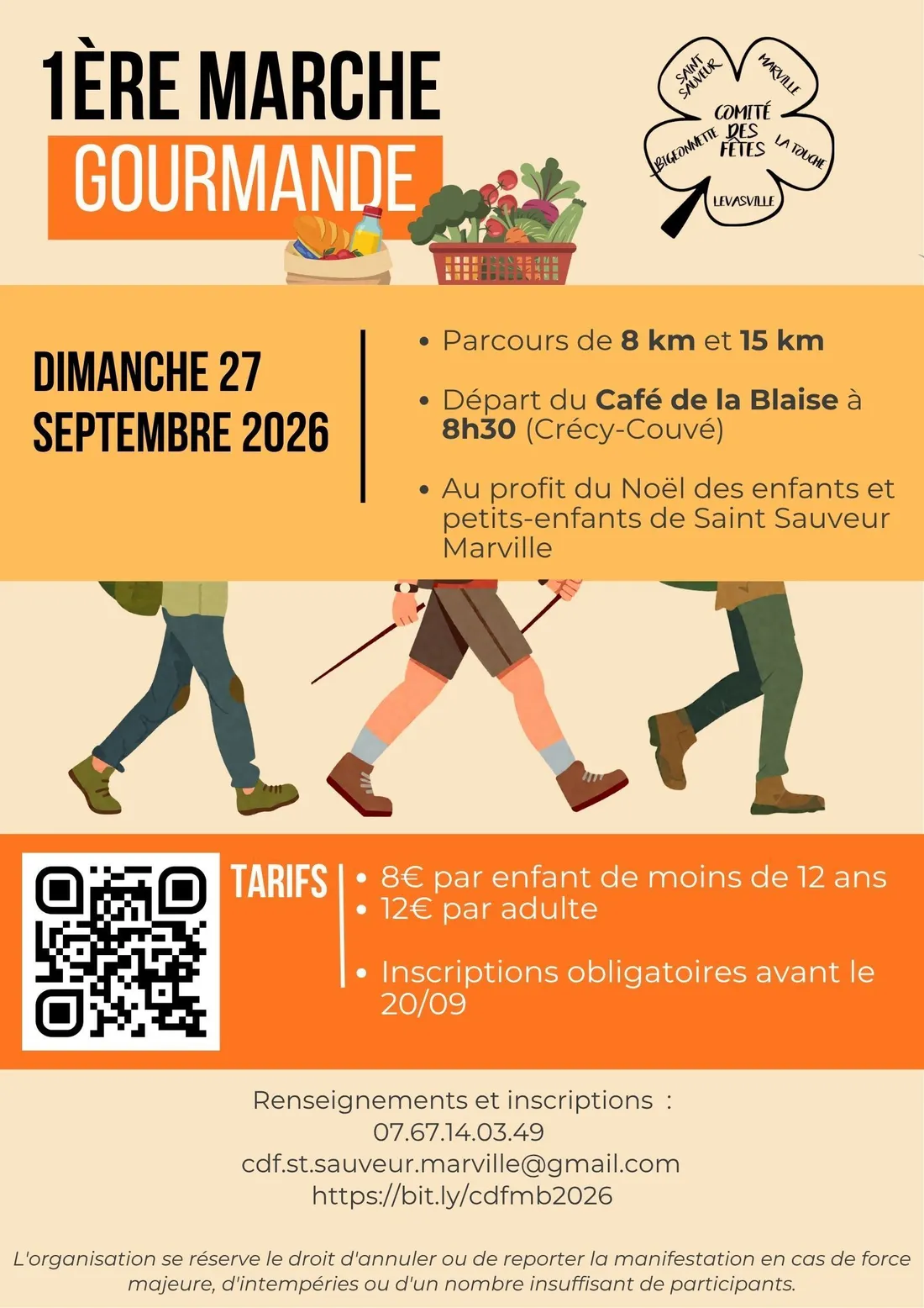 CRÉCY-COUVÉ - Marche gourmande du comité des fêtes de Saint-Sauveur-Marville