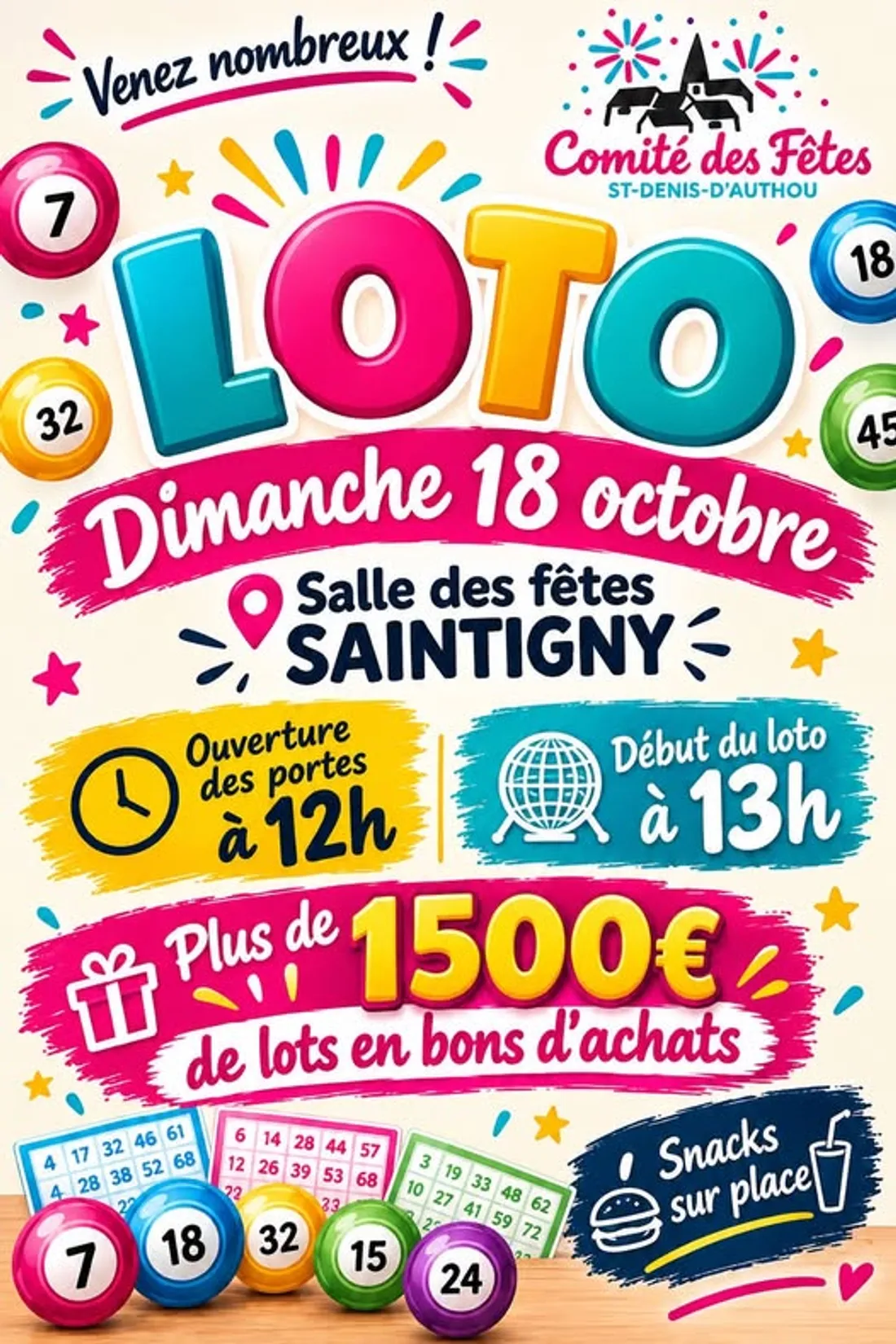SAINT-DENIS-D'AUTHOU - Loto du comité des fêtes