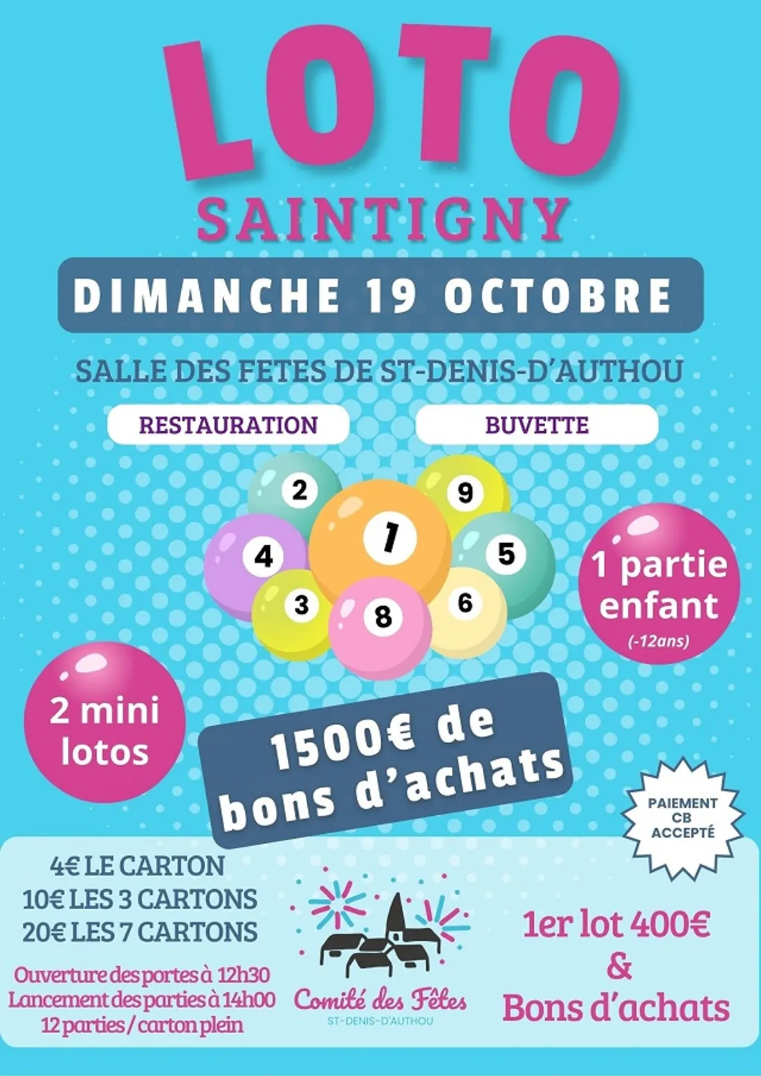 SAINT-DENIS-D'AUTHOU - Loto du comité des fêtes