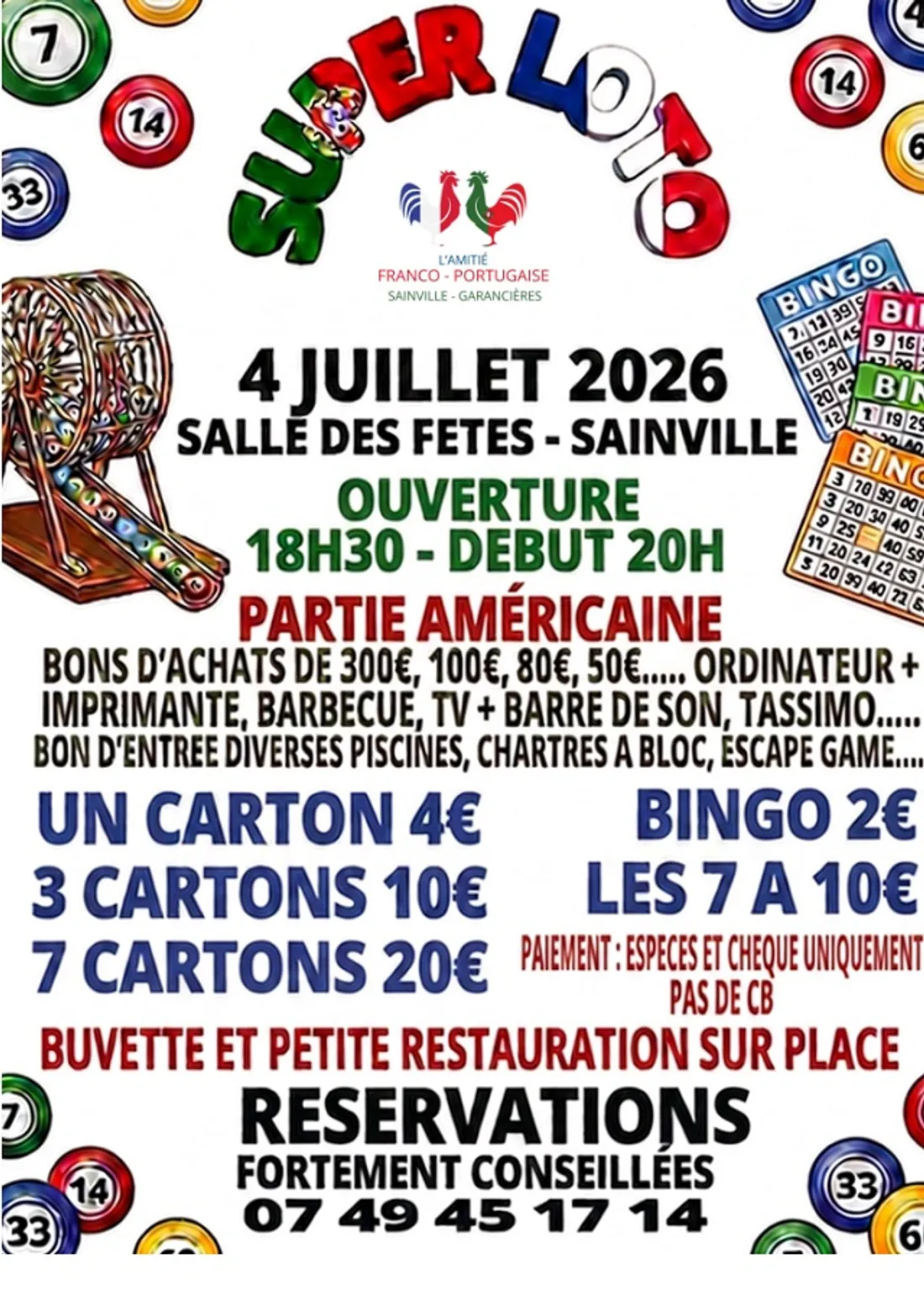 SAINVILLE - Loto de l'Amitié Franco Portugaise