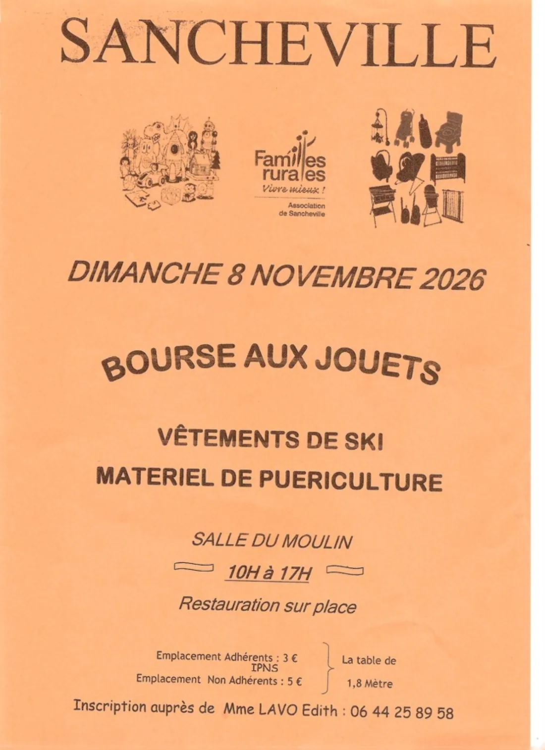SANCHEVILLE - Bourse aux jouets des Familles Rurales