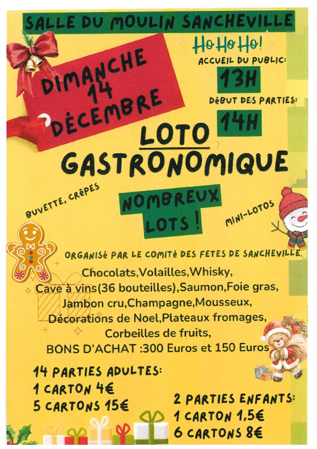 SANCHEVILLE - Loto gastronomique du comité des fêtes