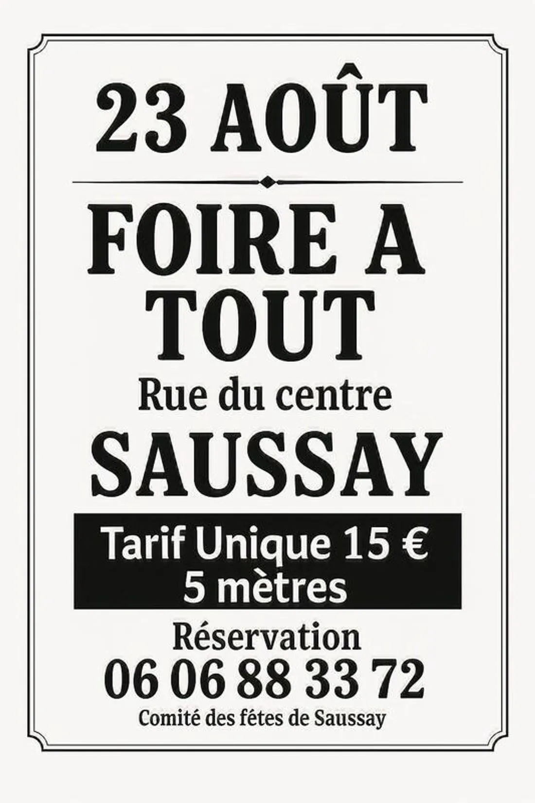 SAUSSAY - Foire à tout du comité des fêtes