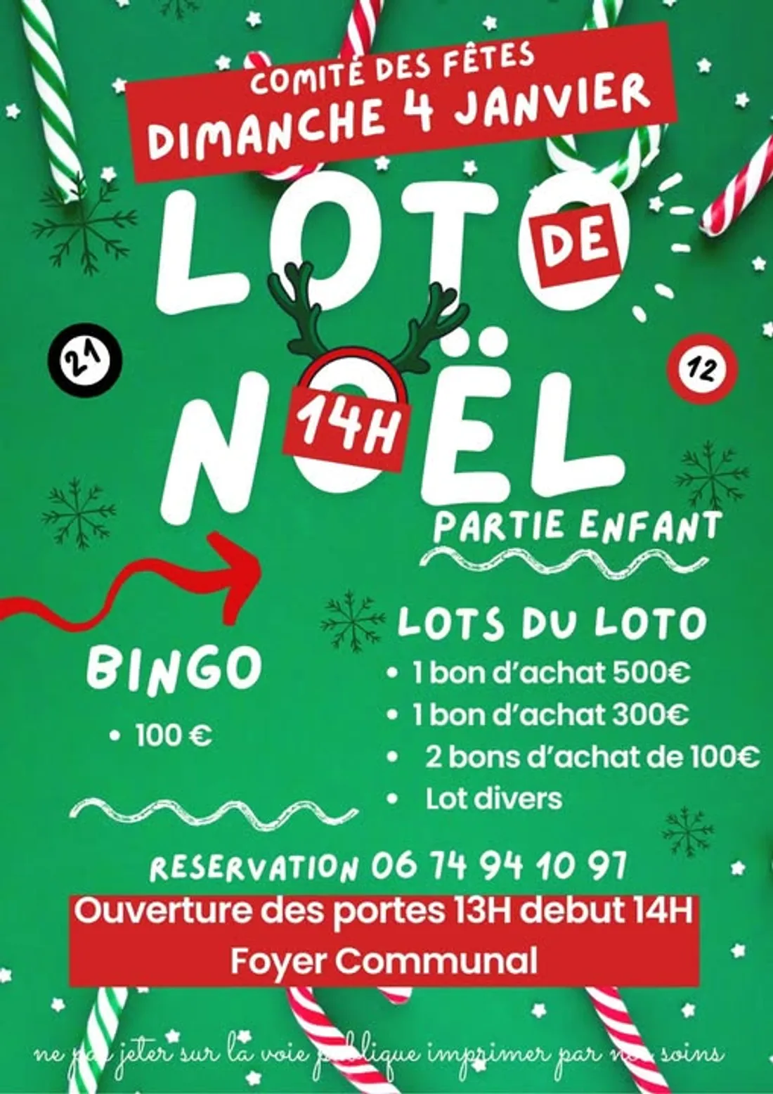 SELOMMES (41) - Loto du comité des fêtes